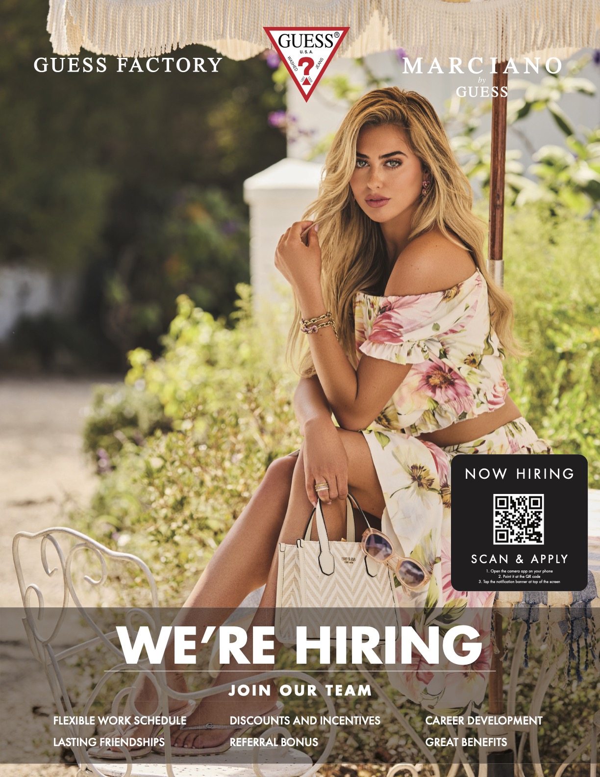 Now hiring at Guess. Scan the QR code to start your application.